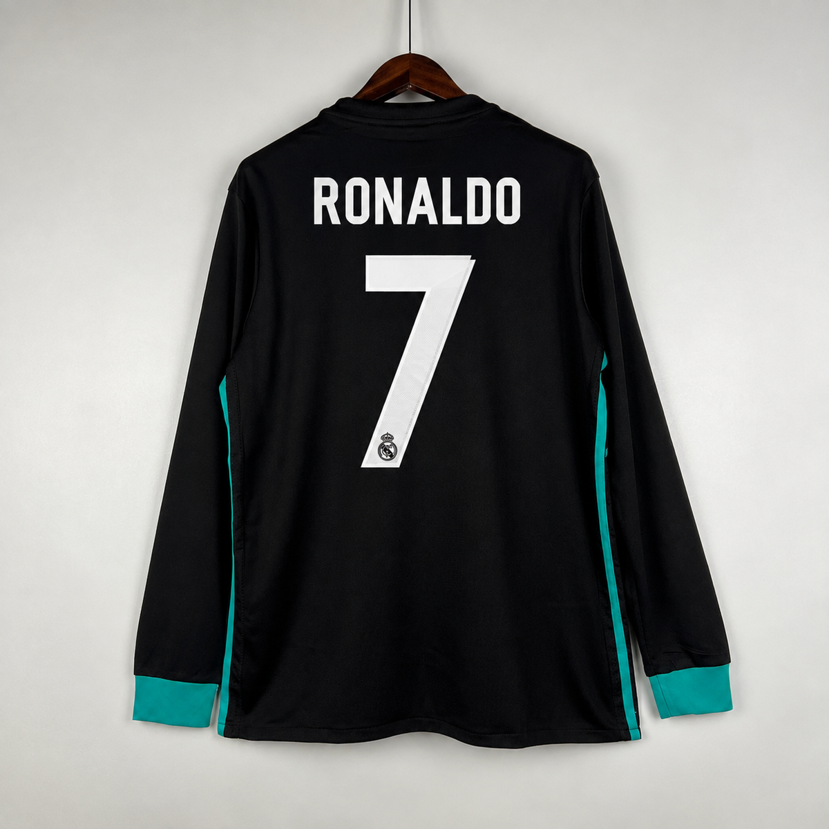 Jersey Real Madrid 17/18 Visitante Ronaldo 7 parche manga larga