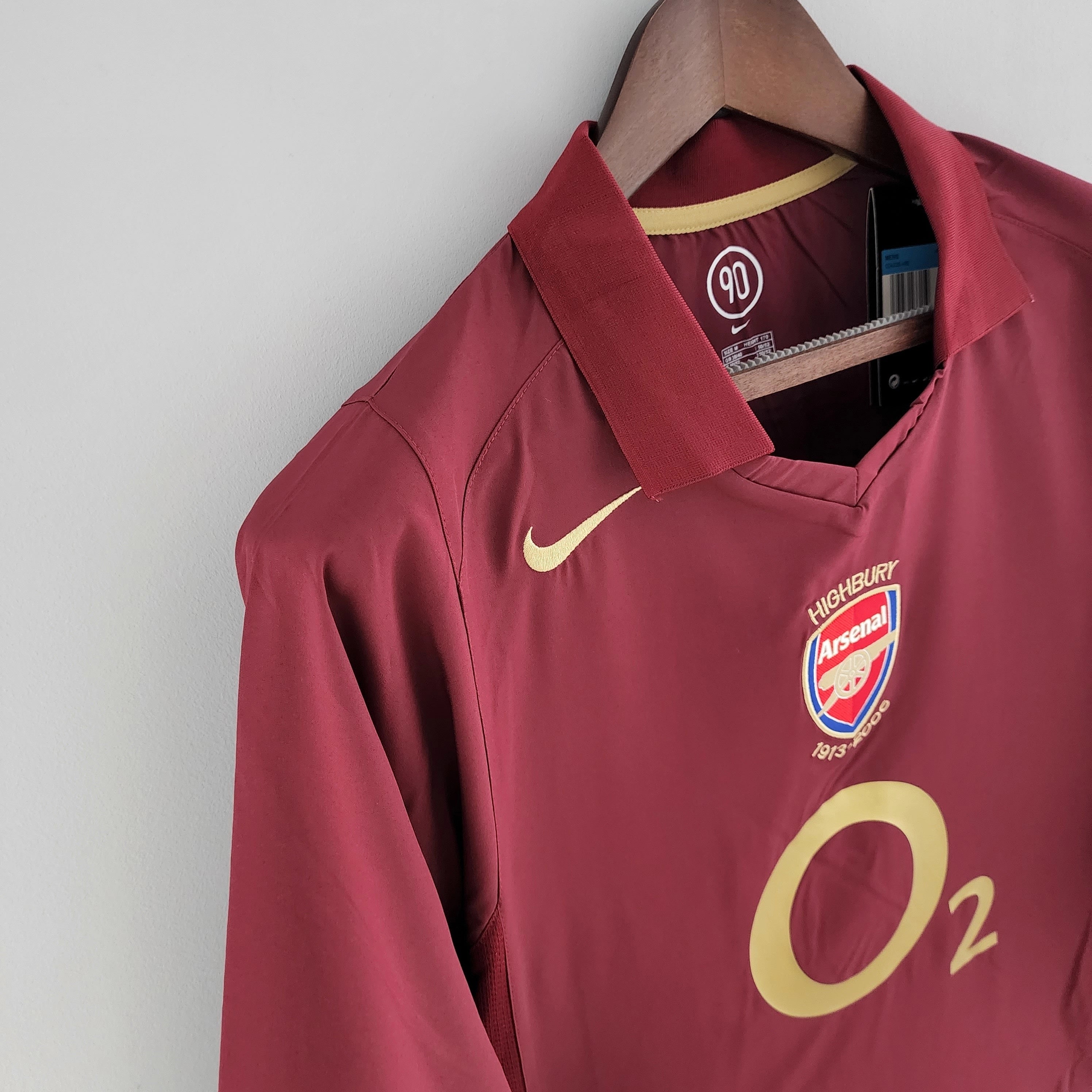 Jersey Arsenal 05/06 Local Henry 9 Manga Larga Parche