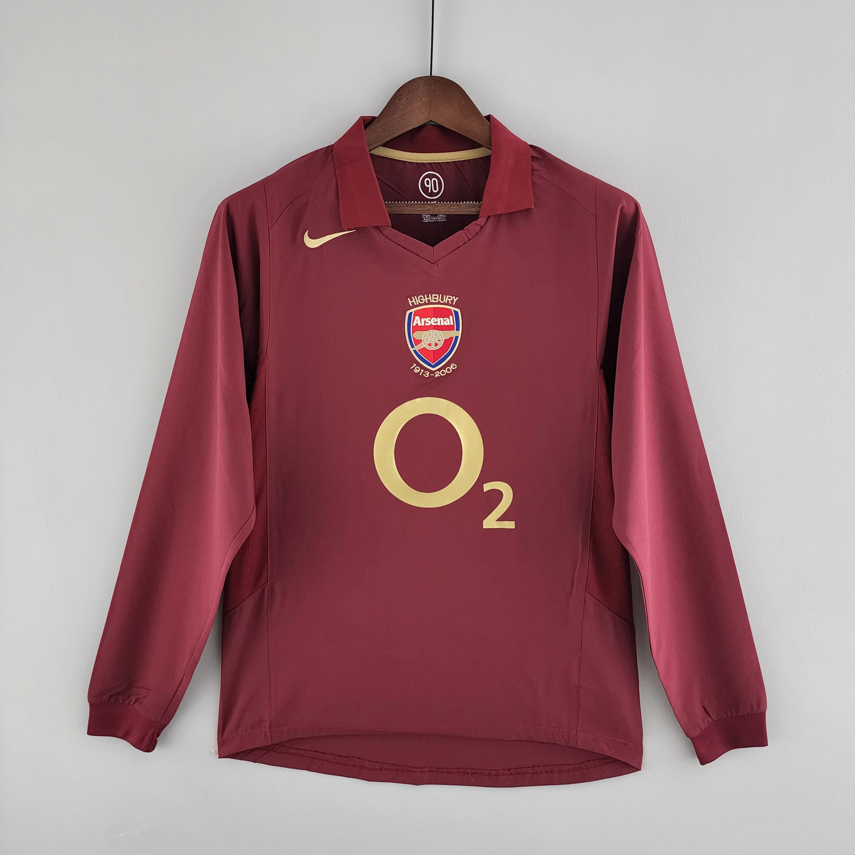 Jersey Arsenal 05/06 Local Henry 9 Manga Larga Parche