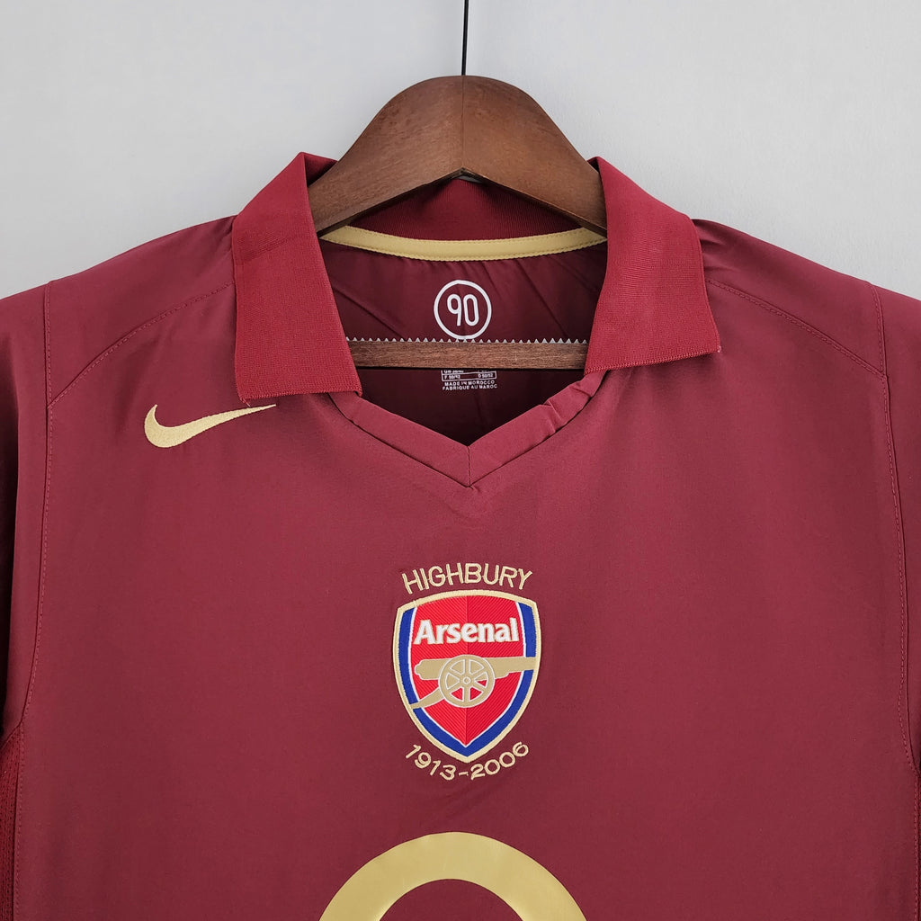 Jersey Arsenal 05/06 Local Henry 9 Manga Larga Parche