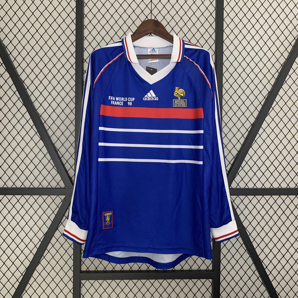 Jersey Francia 98 mundial Zidane 10 parche manga larga