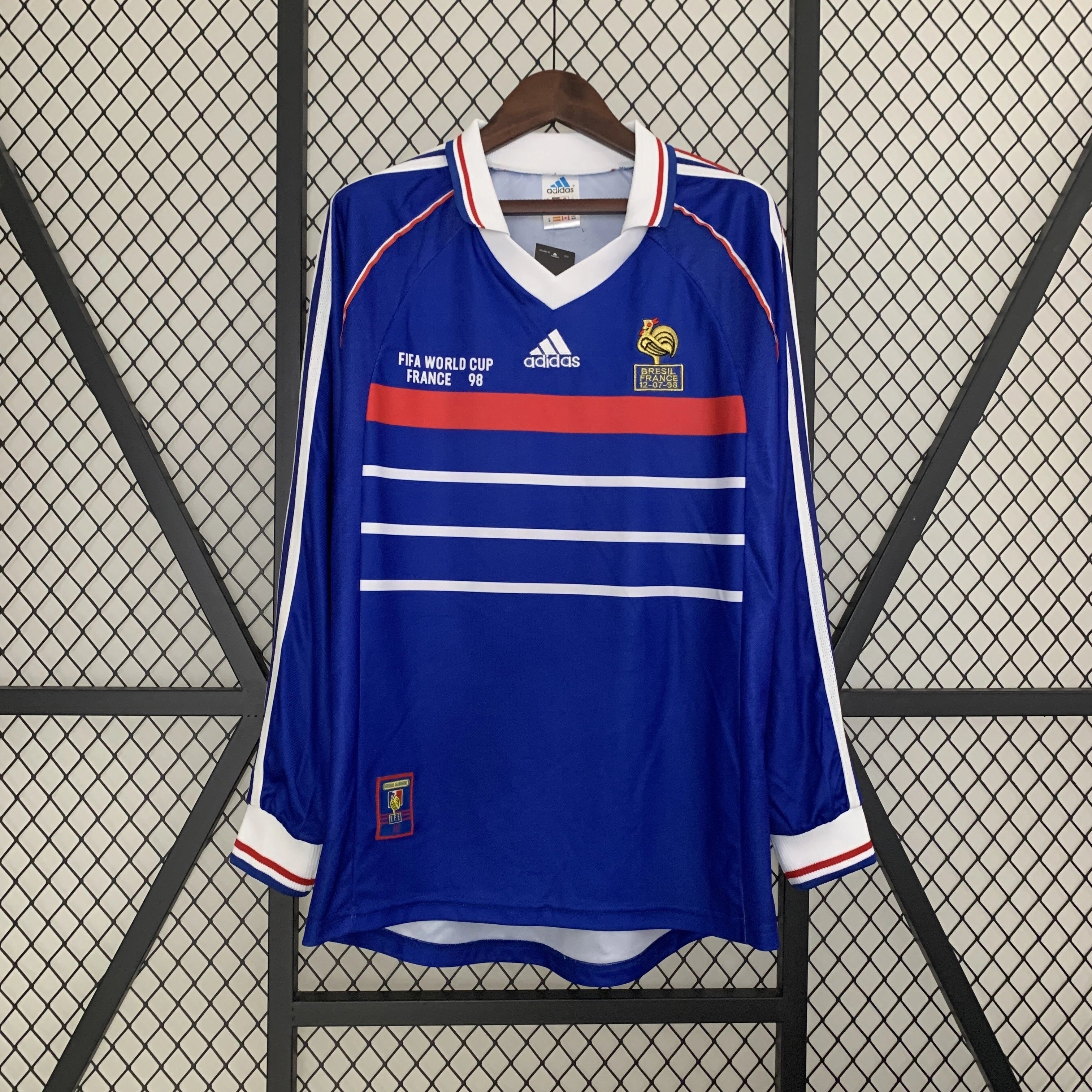 Jersey Francia 98 mundial Zidane 10 parche manga larga