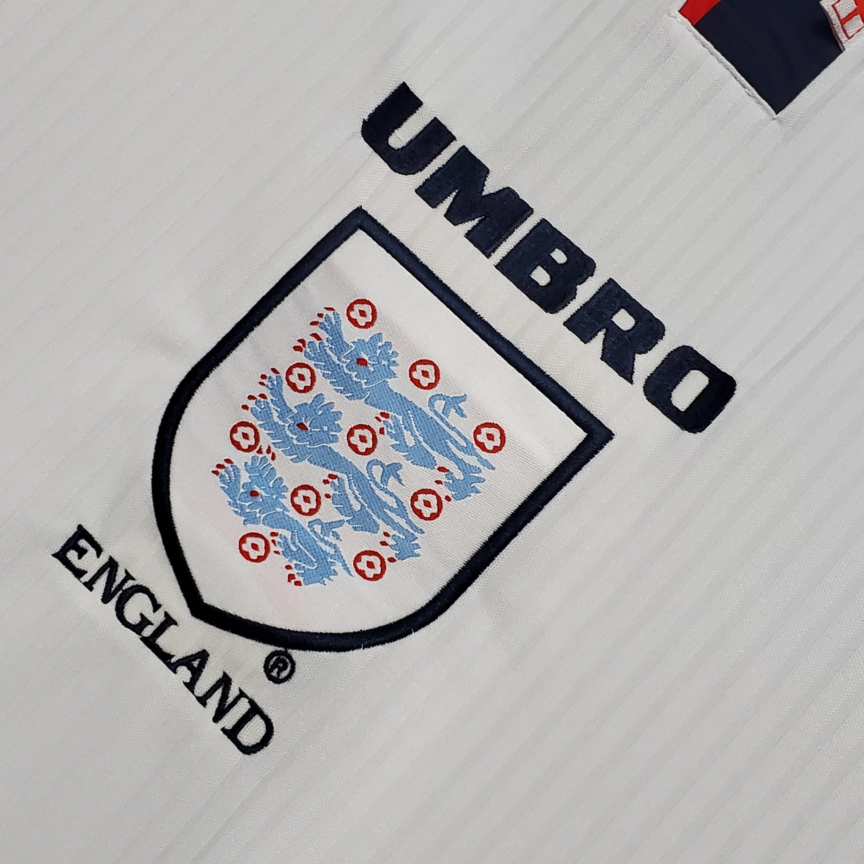 Jersey Inglatera 98 Bekham 7 maga larga parche