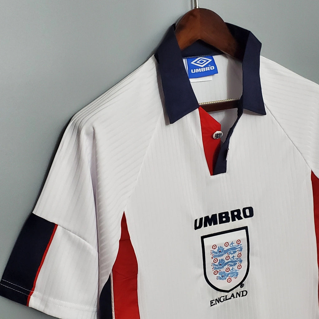 Jersey Inglatera 98 Bekham 7 maga larga parche